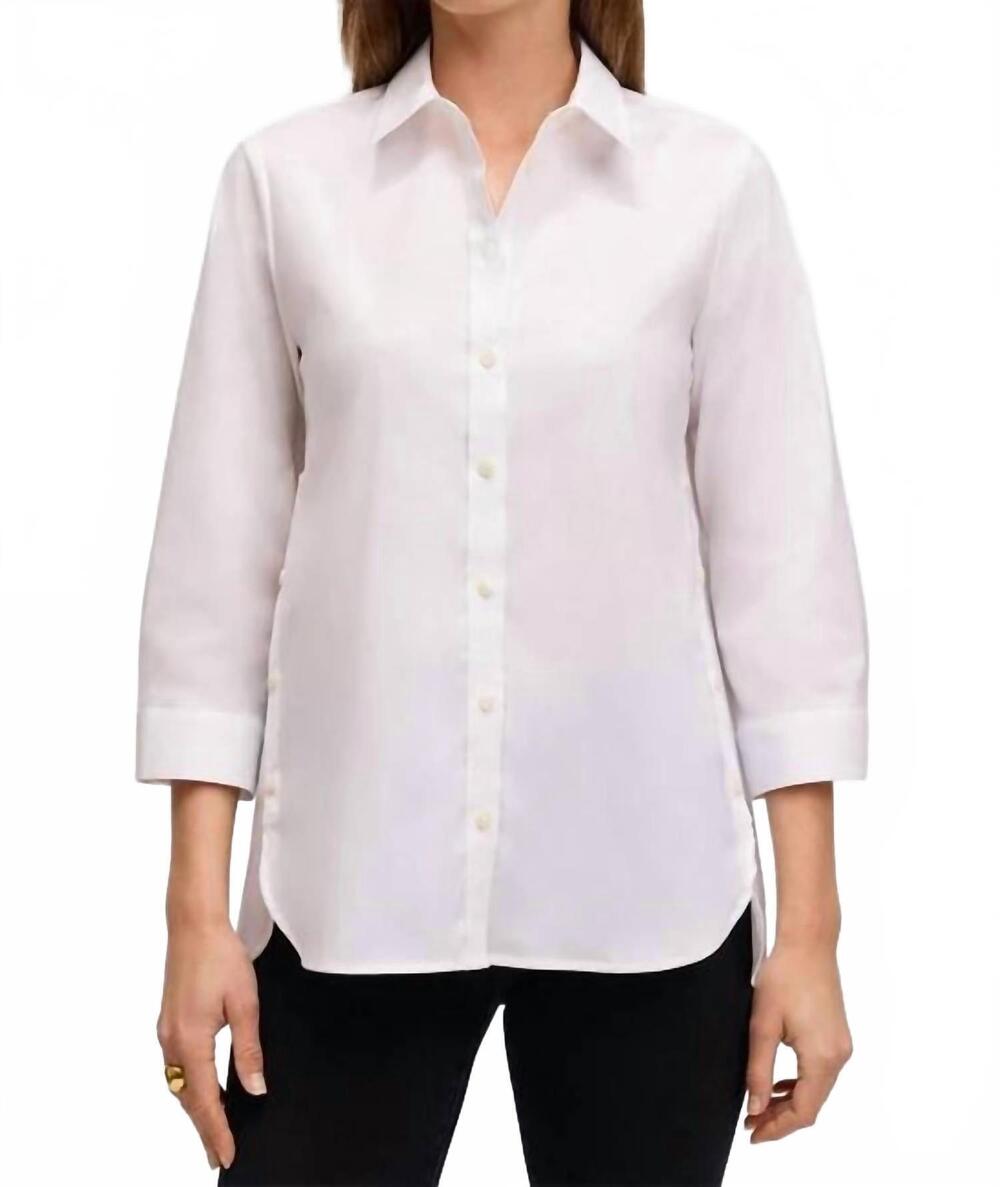 NEW FOXCROFT juliet 3/4 length top in white